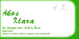 akos klara business card