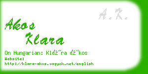 akos klara business card